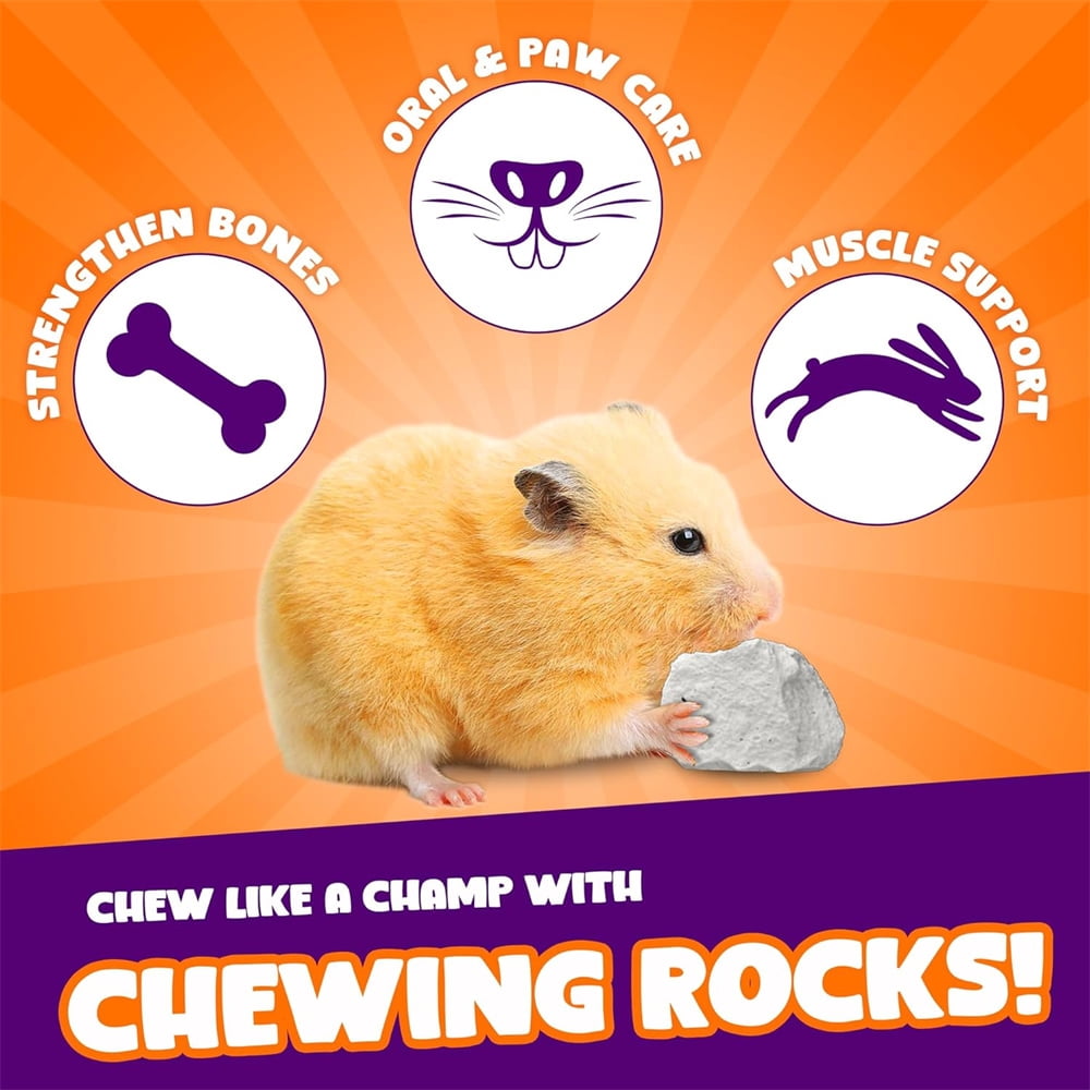 Triani 10Pcs Hamster Chew Toy Lava Square Stone Teeth Grinding Toys 1.78" Small Animal Lava Bites for Hamsters Chinchillas and Parrot