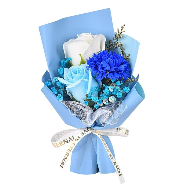Arreglo floral de ramo de flores de jabón, regalo del Día de la madre, ramo de flores artificiales, flor de jabón para aniversario de fiesta 20 centímetros