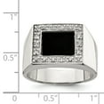 thumbnail image 2 of 925 Sterling Silver Men's Cubic Zirconia and Onyx Ring, 2 of 2