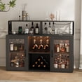 thumbnail image 7 of Encatidor Bar Cabinet with Power Socket, Wine Cabinet with LED Light and Glass Shelf, Storage Buffet Cabinet Coffee Bar Wine Cabinet, Wine Cabinet with Shelf, 7 of 7