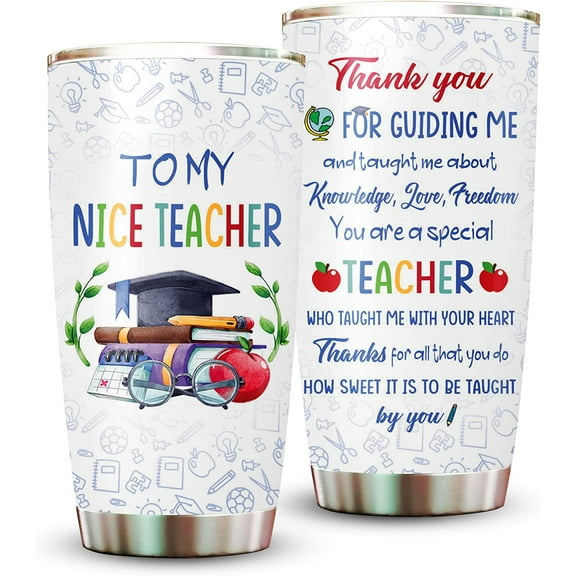 To My Nice Teacher Stainless Steel Tumbler, Teach Love Inspire Tumbler, Gifts For Teacher On Teacher''s Day, Christmas, Birthday, Novelty Cup For Teacher Appreciation, Back To School Graduation Gift