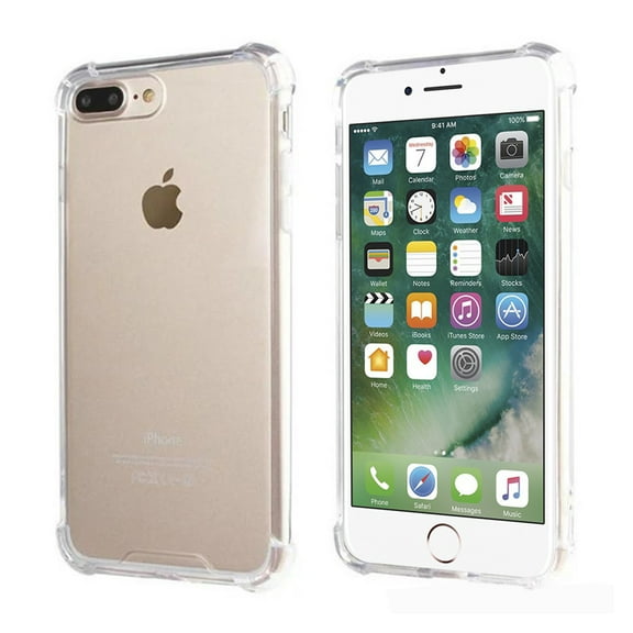 IPhone 7 Plus Full Body Hybrid TPU Transparent Bumper Case Cover Clear