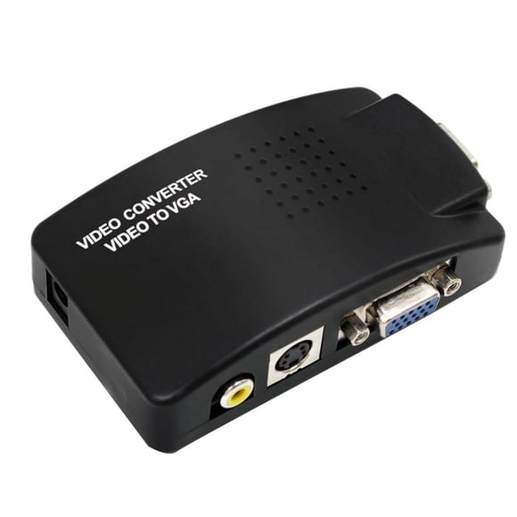 Svideo AV to VGA Converter Adapter Composite AV CVBS in VGA Out 1080P for TV to PC Monitor HDTV