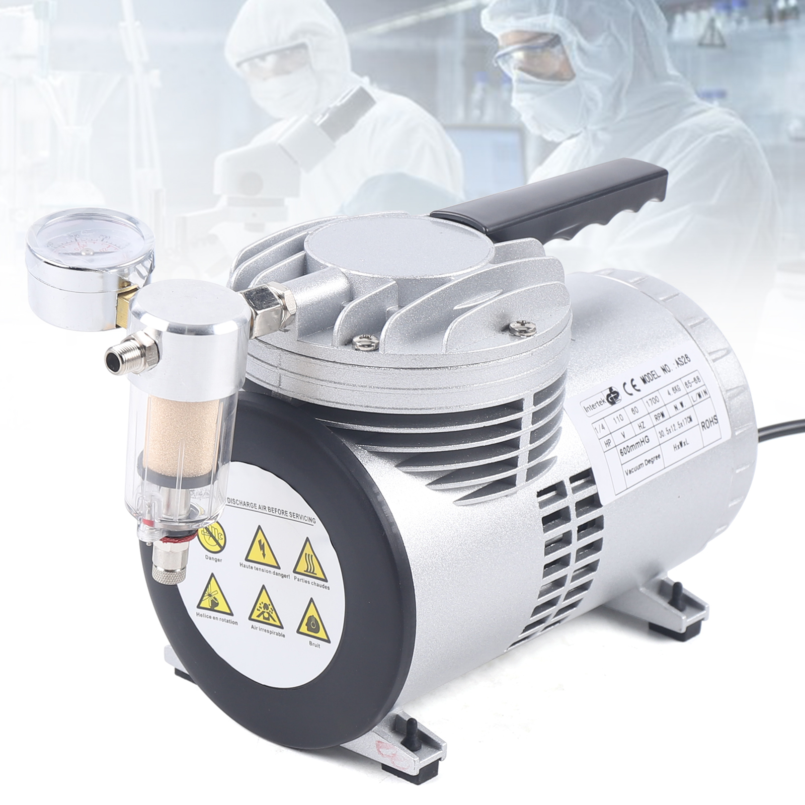 Modern HVAC Diaphragm Vacuum Pump Lab Oil-free Mute Suction Vacuum Pump 20-23L/min for Food Packaging