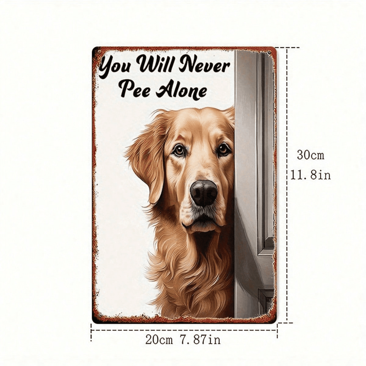Golden Labrador Dog Metal Tin Sign 8x12 Inch" Vintage Waterproof Rustproof, Wall Art Home Bar Garage Club Decor