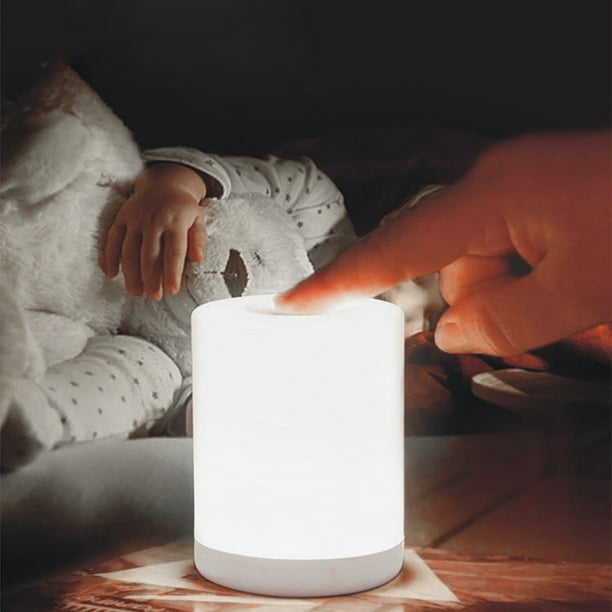 Lámpara de mesa LED, USB, sala de estar, mesita de noche, luces nocturnas táctiles (con soporte))