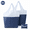 blue-2 pack, variant on RPET Reusable Grocery Bag, Foldable Waterproof Shopping Tote, 25.0 x 18.1 x 5.9 in Large Capacity Recycled Fabric Bag for Groceries, Market Runs, Travel and Daily Storage