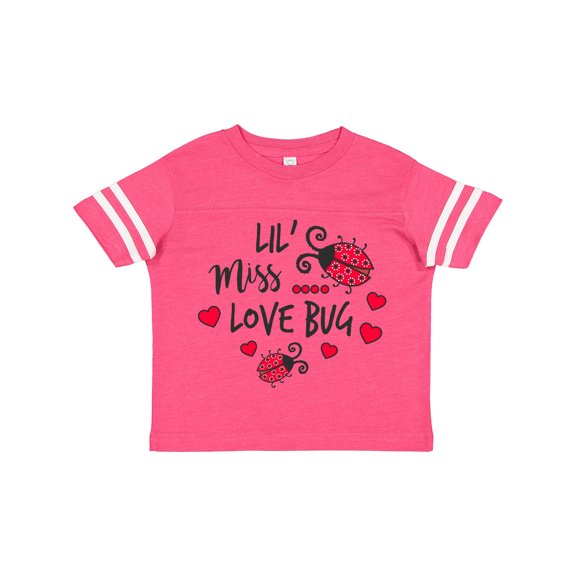 Inktastic Lil Miss Love Bug with Lady Bug and Hearts Girls Toddler T-Shirt