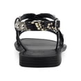 thumbnail image 2 of MARC FISHER Womens Black Snakeskin Studded Ankle Strap Fianna Square Toe Block Heel Buckle Leather Slingback Sandal 6 M, 2 of 4