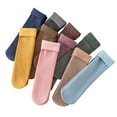 thumbnail image 7 of Kiskick 1 Pair Mid-Tube Ribbed Vibrant Colors Women Socks Winter Solid Color Thickened Fleece Lining Socks for Cozy Winter Comfort, 7 of 7