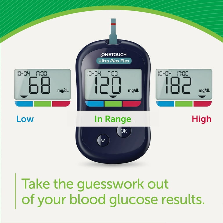 OneTouch Ultra Plus Flex Blood Glucose Meter | Glucose Monitor For Blood  Sugar Test Kit | Blood Glucose Monitoring System Includes Blood Glucose