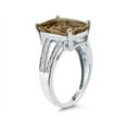 thumbnail image 2 of SZUL Women's 7 Carat Emerald Cut Smokey Quartz and Diamond Ring 10k White Gold, 2 of 3