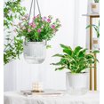 thumbnail image 6 of 4.5inch 1 Pack Self Watering Hanging Planter, Indoor Outdoor Hanging Drainage Holes Planters Flower Pot Basket, Visible Water Level, Plant Hanger Home Garden Decor, 6 of 9