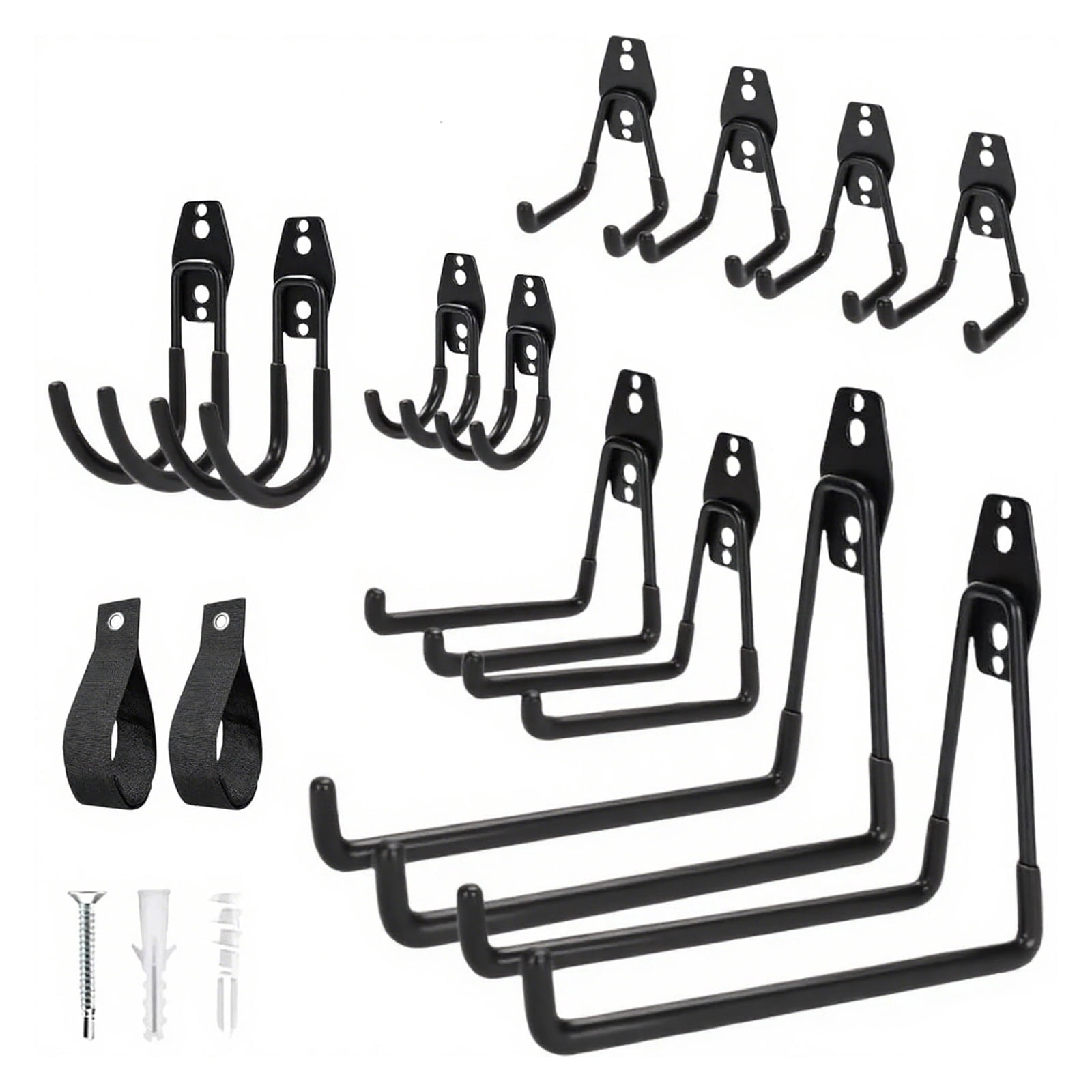Stusgo Heavy Duty Garage Hooks 12-Pack, Black Steel