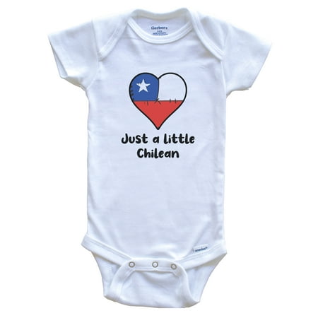 

Just A Little Chilean Chile Flag Heart Baby Bodysuit