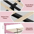 thumbnail image 5 of Senfot Full Platform Bed Frame,Heavy-Duty Platform Bed Frame with Upholstered Headboard and Wooden Slats Support, No Box Spring Needed,Upholstered Mattress Foundation,Easy Assembly, Noise Free,Pink, 5 of 6