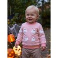 thumbnail image 5 of RUINIXCW Toddler Baby Girl Halloween Sweatshirt Adorable Long Sleeve Ghost Embroidery Striped Pullover for Daily Party Wear, 5 of 8