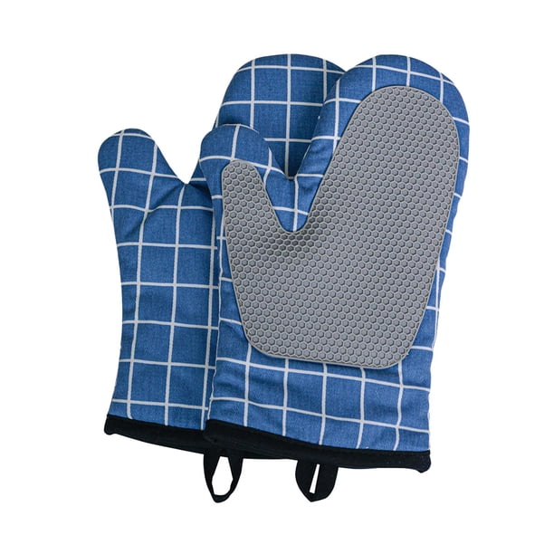 Guantes de cocina de silicona para horno de 18 x 28 cm, resistentes al calor ... azul