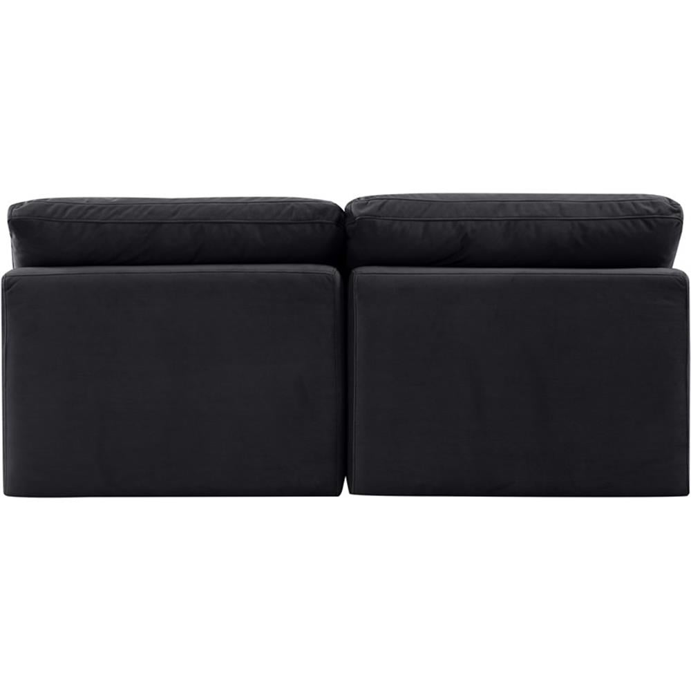Meridian Furniture Indulge 70" Contemporary Velvet Modular Sofa in Black