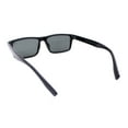 thumbnail image 4 of Classic Mens Tempered Glass Lens Narrow Rectangle Plastic Sunglasses Black, 4 of 4