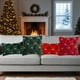 thumbnail image 1 of Cojín Decorativo con Árbol de Navidad y Copos de Nieve | Cojín Suave de Poliéster Verde | 45X45Cm | Decoración Festiva para El Salón | 1 Cojín, 1 of 6