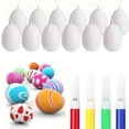 thumbnail image 1 of Xihbxyly Huevos de Pascua con Grafiti, Set de Decoración Diy Sin Terminar, 12 Huevos Pintados En Blanco, 4 Pinceles de Acuarela, Perfectos para Fiestas de Pascua, Decoración Del Hogar, Manualidades C, 1 of 7