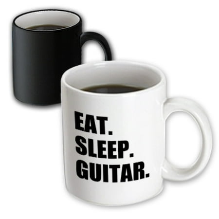 3dRose Eat Sleep Guitar. fun text gifts for guitarist musicians. music player - Magic Transforming Mug,