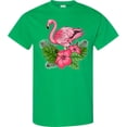 thumbnail image 3 of Inktastic Flamingo with Tropical Flowers T-Shirt, 3 of 5