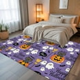 thumbnail image 5 of Halloween 6x9 Area Rugs, Orange Pumpkin Funny Ghost Black Cat Purple Non-Skid Rubber Backing Large Rectangle Rugs - Living Room Bedroom Home Office, Indoor Floor Mat Carpets Washable Rug, 5 of 9