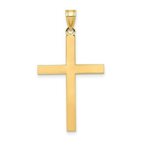 Finest Gold 14K Yellow Gold Engravable Cross Charm