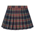 thumbnail image 5 of VOUZZA Dresses for Girls Plaid Pleated Skirt Kids Girls Casual Preppy Checkered Flared Skirt Classroom Essentials Daily Bottoms, 5 of 5