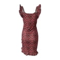 thumbnail image 6 of Coduop Women Floral Mini Dress Sleeveless V Neck Ruffle Hem Going Out Dress Short Bodycon Dress, 6 of 7
