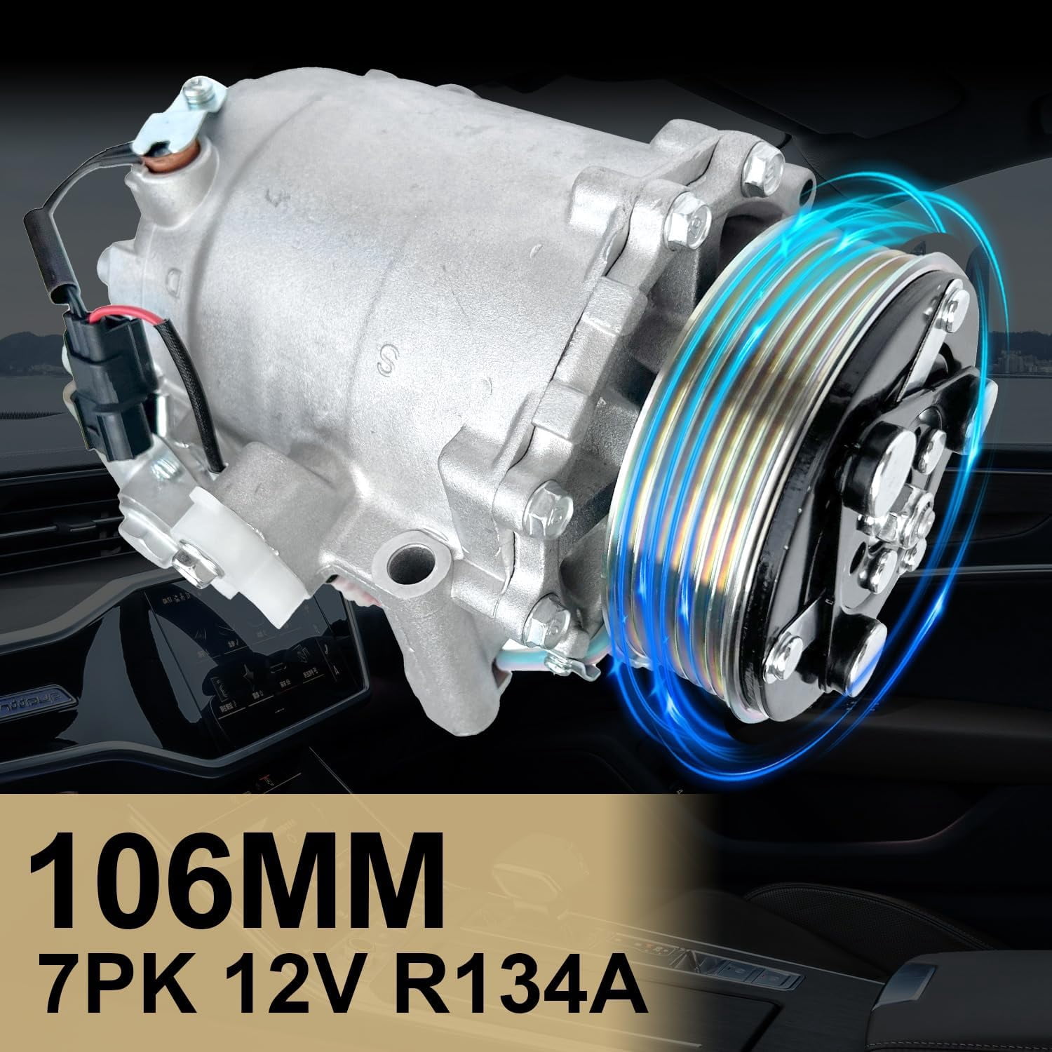 AC Compressor with A/C Clutch for Honda Civic 2.4L (2012-2015), CR-V 2.4L (2007-2014) & Acura RDX 2.3L (2007-2012) | CO4920AC, Replaces 38810RWCA01 | 106MM 7PK