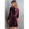 thumbnail image 3 of a.Jesdani Sizzling Red Velvet Mini Dress | Knot Detail | Trendy Fit, 3 of 8