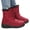 Red, variant on Womens Wedge Platform Snow Boots Warm Furry Lined Slip On Mid Calf Booties Comfortable Non Slip Walking Shoes Red Size 9.5