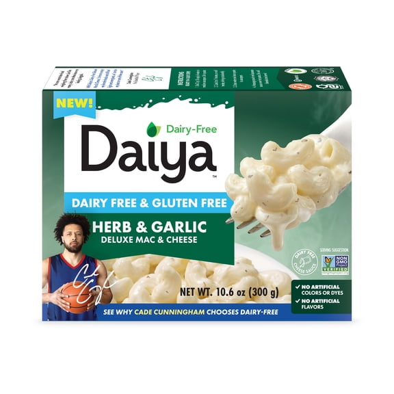 Daiya Dairy Free Gluten Free Herb and Garlic Deluxe Mac & Cheese, Vegan, 10.6 oz (Shelf Stable)