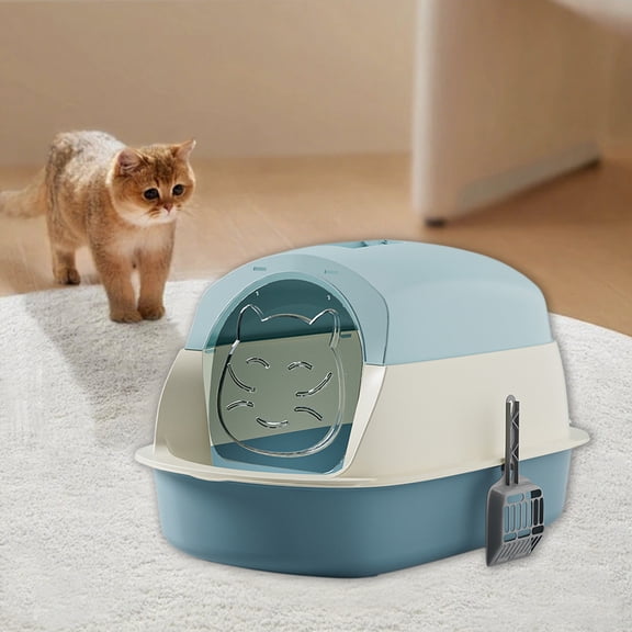 Tarmeek Large Enclosed Cat Litter Box with Lid, Odor Control Charcoal Filter & Anti-Splash Design, Easy Clean Cat Toilet with Scoop Included for Privacy and Hygiene