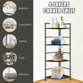 thumbnail image 5 of 4 Tier Folding Metal Shelf Plant Stand Storage Open Shelf Corner Display Rack, 5 of 5