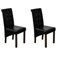 thumbnail image 5 of vidaXL 4 Scroll Back Artificial Leather Wooden Dining Chairs Black, 5 of 21