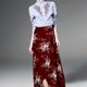 thumbnail image 5 of Falda larga con estampado floral Yuarrent rojo vino L AP001656-07, 5 of 7