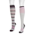thumbnail image 3 of Muk Luks Women's Wide Width Cotton Knee-High Compression Socks, 2-Pack, Shoe Size 6-10, 3 of 6