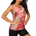 thumbnail image 2 of Fuzoiu Refreshing Watermelon Slices Print Women's Workout Tank Top,Athletic Racerback Sports Tank,Tops Sleeveless Running Loose Fit Yoga Tops,Active Shirts for Yoga, Running, and Gym-Large, 2 of 7