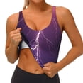 thumbnail image 4 of Lsque Thunderstorm Violet Purple Printed Women'S Sports Bra, Compression, Moisture Wicking, High-Impact Sports Bra For Women,Supportive sports bra-X-Large, 4 of 9