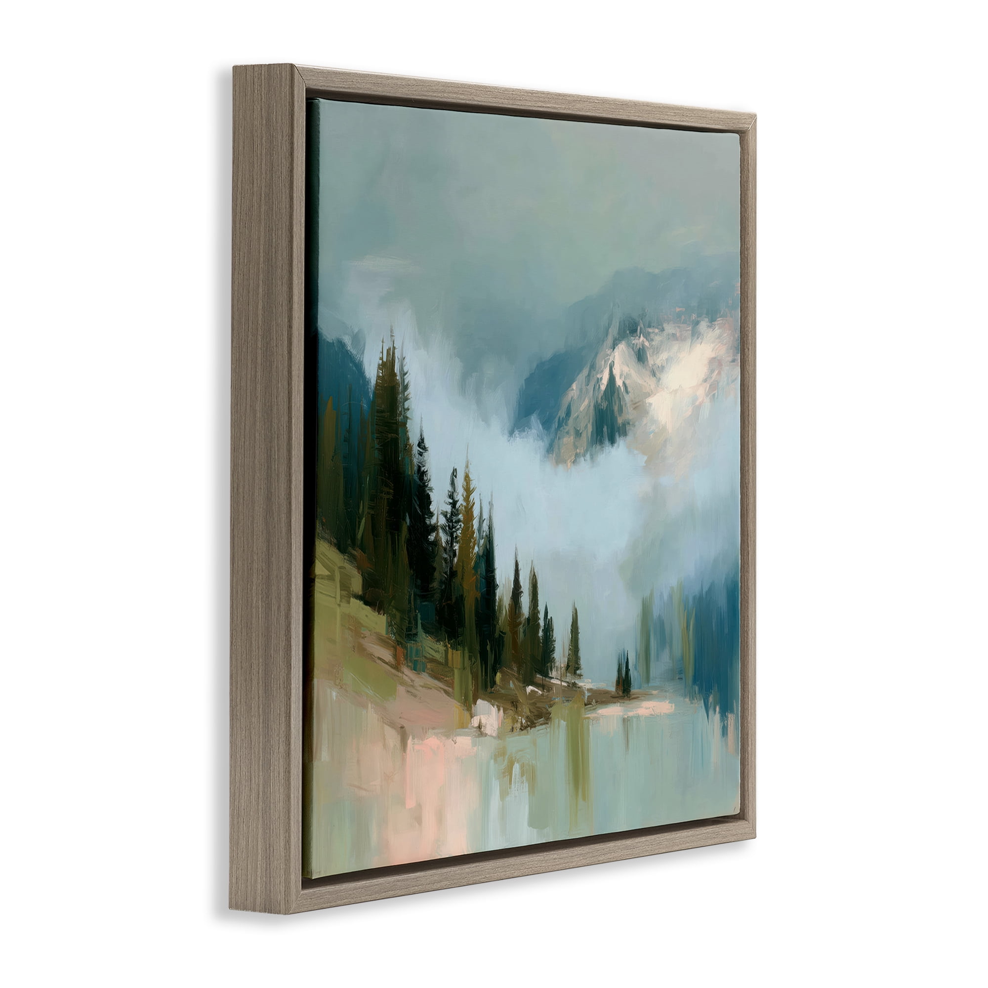 Stupell Industries Fog On The Mountains Brown Framed Floater Canvas Wall Art, design by Kim Curinga