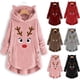 thumbnail image 2 of Suéter con estampado de orejas de gato para mujer, Jersey cálido de manga larga con botones, Tops informales de Navidad, talla grande, nueva moda, 2 of 5