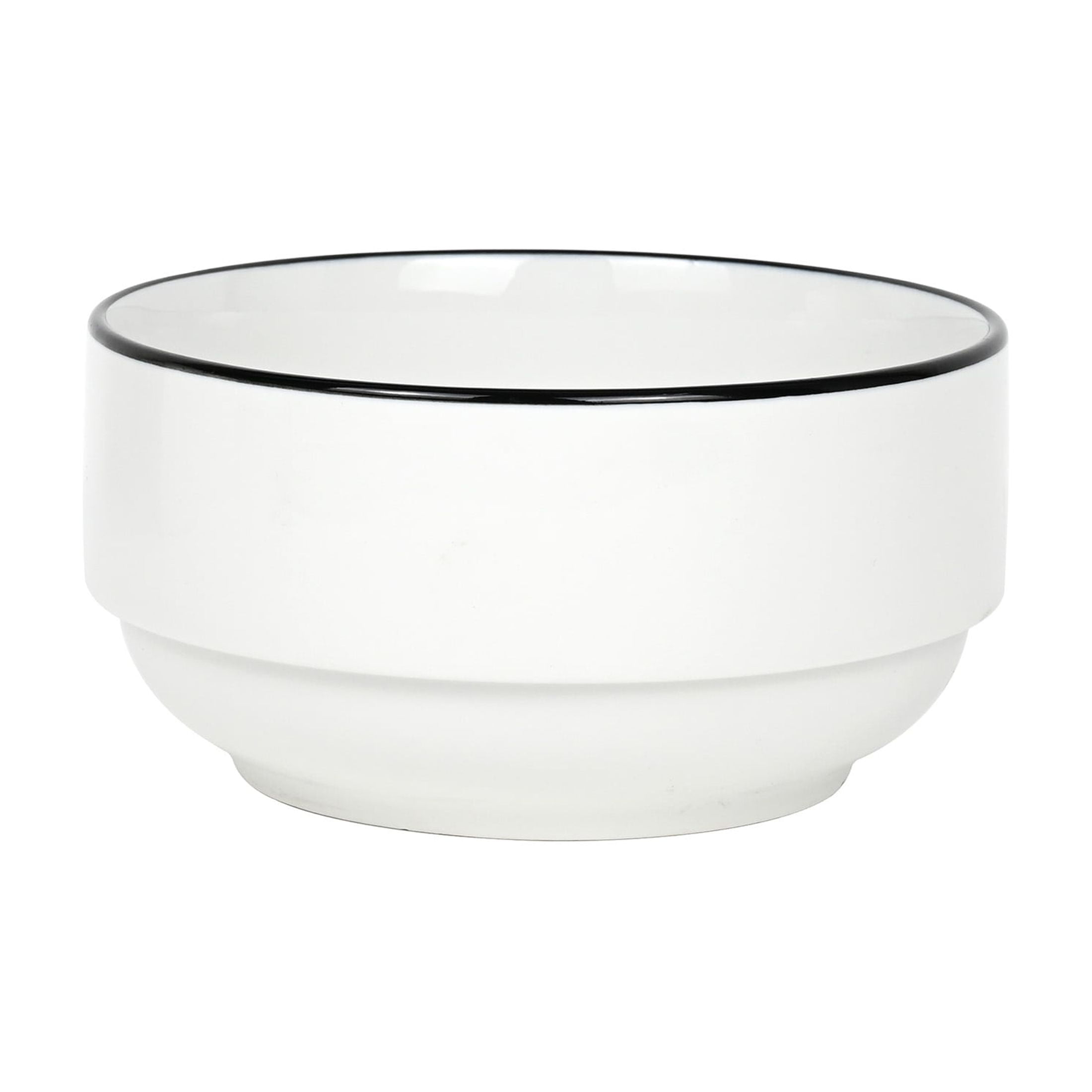 Mainstays Black rim 12-Piece Stoneware Dinnerware Set