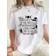 thumbnail image 1 of Camiseta informal de manga corta y cuello redondo para mujer, con estampado geométrico de lunas, tejido de punto elástico, algodón, ideal para verano, para todas las estaciones, ideal para deportes de, 1 of 6