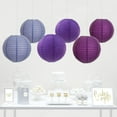 thumbnail image 2 of Koyal Wholesale 6pcs Hanging Paper Lantern Decor Trio Kit Lavender, Plum Purple, Royal Purple, 2 of 3