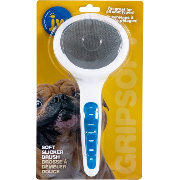 JW Gripsoft Slicker Gentle Pet Brush, Soft Pin
