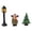 B, variant on FeiBiQiuBi 3 Pcs Christmas Miniature Figurines, Mini Santa Claus Gift Box Christmas Tree Resin Craft Doll Christmas Theme Design Tabletop Decoration